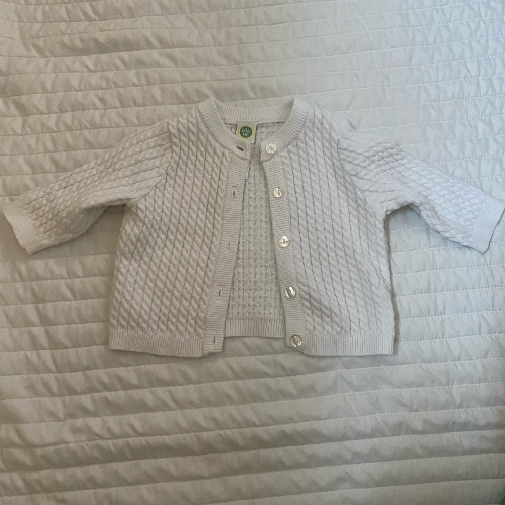 Little Me White Cardigan